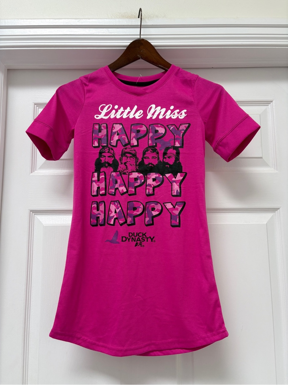 NWOT Duck Dynasty Little Miss Happy Pink Girls' Casual Tee Dress